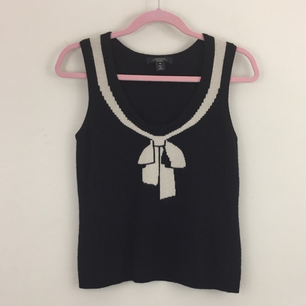 Weekend Max Mara Cashmere Bowtie Top (Sz M)